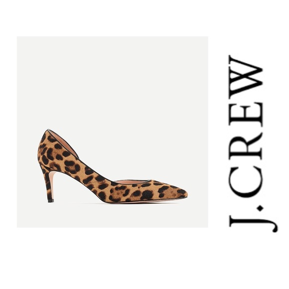 J. Crew Lucie leopard calf hair d’orsay Heels 8 - Picture 2 of 11